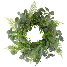 24" Green Mixed Foliage Artificial Spring Wreath