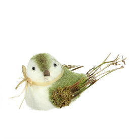 8.25" Green White and Brown Decorative Spring Bird Tabletop Figure