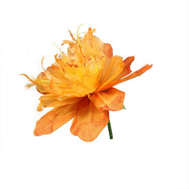 26" Orange and Green Spring Floral Artificial Craft Stem