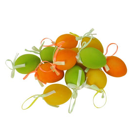 2.5" Orange and Green Spring Easter Egg Ornaments Club Pack of 12