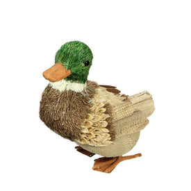 11.5" Tan Brown and Green Decorative Standing Duck Spring Tabletop Figure