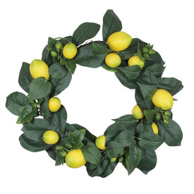 22" Yellow Lemon and Foliage Artificial Wreath