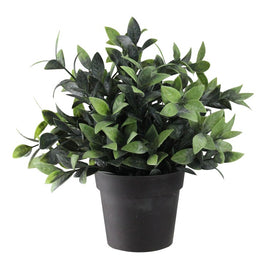 9.5" Adorable and Decorative Artificial Green Spring Foliage in Brown Pot