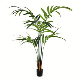 5' Artificial Kentia Palm with 88 Leaves in Plastic Pot