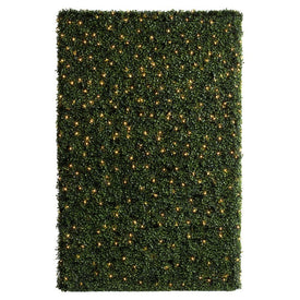 72" x 16" x 48" Artificial UV-Resistant Boxwood Hedge with 700 Warm White LED Lights