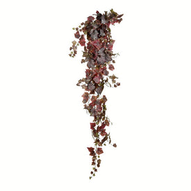 6' Artificial Burgundy Grape Leaf Hanging Bush