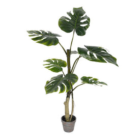 38" Artificial Grand Split Philo Tree with 7 Leaves in Pot