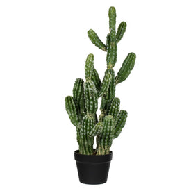 31" Artificial Green Cactus in Plastic Pot