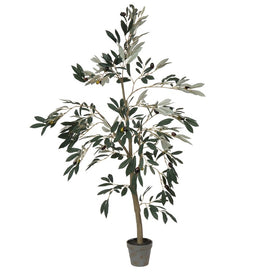 4' Artificial Olive Tree with 408 Leaves in Plastic Pot