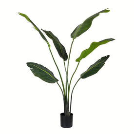 4' Artificial Traveller's Palm Tree with 6 Leaves in Pot