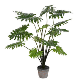 38" Artificial Grand Philo Bush with 14 Leaves in Pot