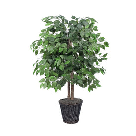 4' Artificial Ficus Bush in Willow Container