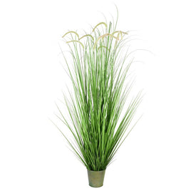 Vickerman 60" Artificial Potted Green Grass and Cattails.