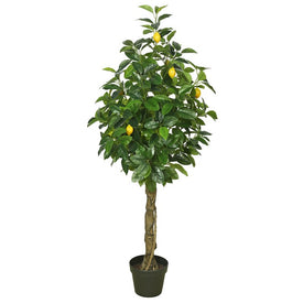 51" Artificial Lemon Tree with Real Touch Leaves in Plastic Pot