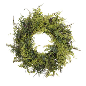 22" Artificial Green Fern Wreath