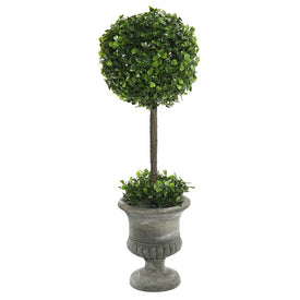 21" Artificial Boxwood Topiary In Container