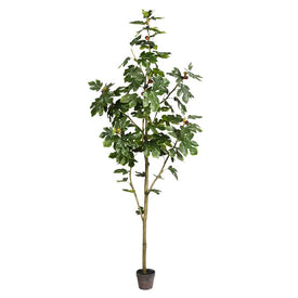 8' Artificial Fig Tree with 100 Leaves in Pot