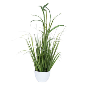32" Artificial Green Potted Bamboo Grass
