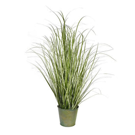 37" Artificial Native Green Grass in Iron Pot