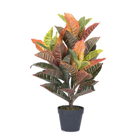 30" Artificial Croton with Real Touch Leaves in Plastic Pot