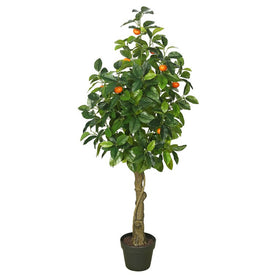 51" Artificial Orange Tree with Real Touch Leaves in Plastic Pot