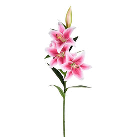 Vickerman 36" Artificial Pink Real Touch Lily Spray. Includes 2 sprays per pack.