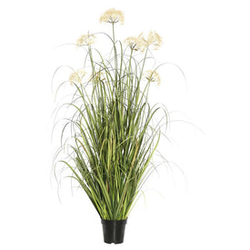 60" Artificial Dandelion Grass in Plastic Pot