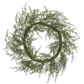 30" Artificial Green Fairhill Leaf Wreath