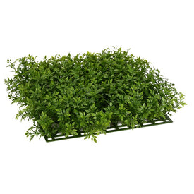 11" x 11" x 2.5" Artificial UV-Resistant Green Mini Leaf Mats 2-Pack