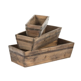 14"-16"-18" Three-Piece Wooden Box Set