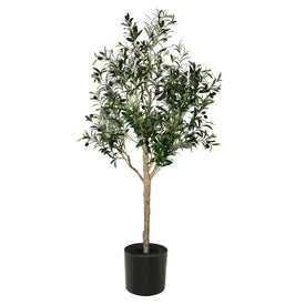 5' Artificial Green Olive Tree in Pot