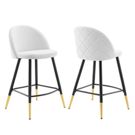 Cordial Performance Velvet Counter Stools Set of 2