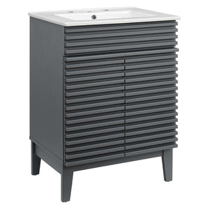 EEI-3860-GRY-WHI Bathroom/Vanities/Single Vanity Cabinets with Tops