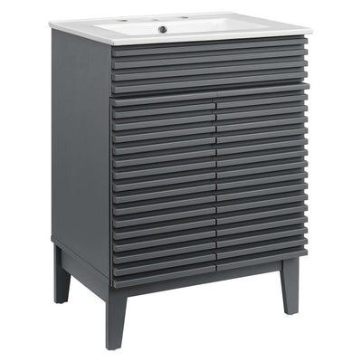 Product Image: EEI-3860-GRY-WHI Bathroom/Vanities/Single Vanity Cabinets with Tops