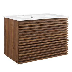 EEI-5421-WAL-WHI Bathroom/Vanities/Single Vanity Cabinets with Tops