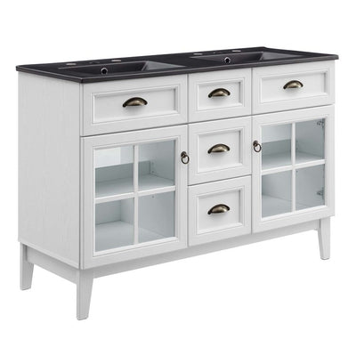 Product Image: EEI-5480-WHI-BLK Bathroom/Vanities/Double Vanity Cabinets with Tops