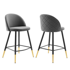 Cordial Performance Velvet Counter Stools Set of 2