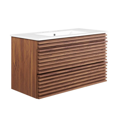 Product Image: EEI-4436-WAL-WHI Bathroom/Vanities/Single Vanity Cabinets with Tops