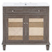 EEI-5111-GRY-WHI Bathroom/Vanities/Single Vanity Cabinets with Tops