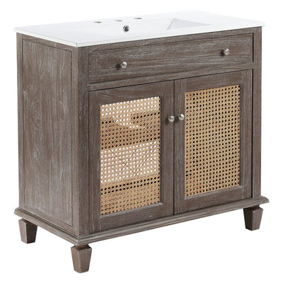 Product Image: EEI-5111-GRY-WHI Bathroom/Vanities/Single Vanity Cabinets with Tops