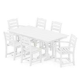 La Casa Cafe Seven-Piece Farmhouse Dining Set - White