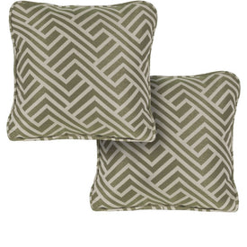 Geo Stripe Indoor/Outdoor Throw Pillow Set of 2 - Cilantro Green