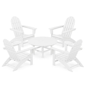 Vineyard Five-Piece Adirondack Chair Conversation Set - White