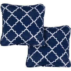 Lattice Indoor/Outdoor Throw Pillow Set of 2 - Navy Blue