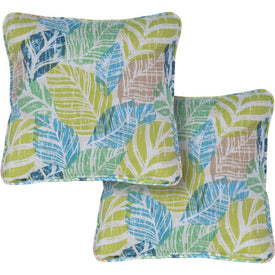 Palm Indoor/Outdoor Throw Pillow Set of 2 - Green and Blue