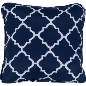 Lattice Indoor/Outdoor Throw Pillow - Navy Blue