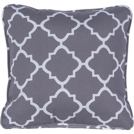 Lattice Indoor/Outdoor Throw Pillow - Gray