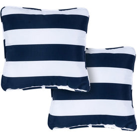 Striped Indoor/Outdoor Throw Pillow Set of 2 - Navy