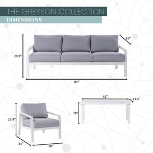 GRYSN4PC-GRY Outdoor/Patio Furniture/Patio Conversation Sets