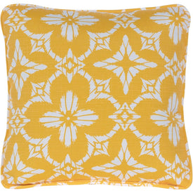 Floral Indoor/Outdoor Throw Pillow - Yellow